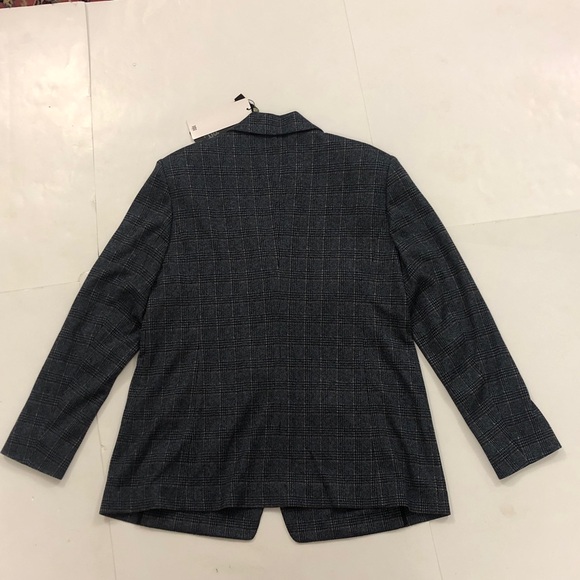 Riani 16 Plaid Blazer Grey Plaid 2 Pocket Stretchy Brand New Excellent Condition - Picture 6 of 10